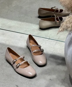 Dame Shoedesign Copenhagen ALICIA P - lak læder - Ballerina med rem