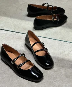 Dame Shoedesign Copenhagen ALICIA P - lak læder - Ballerina med rem