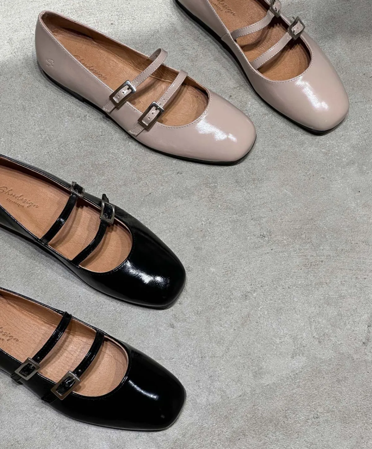 Dame Shoedesign Copenhagen ALICIA P - lak læder - Ballerina med rem