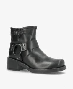 Dame Café Moda Biker boots - Sort Skind