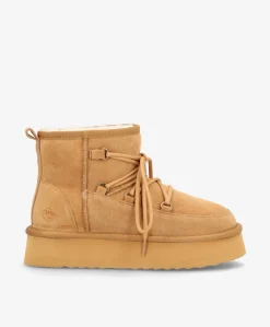 Dame phenumb copenhagen DUMBLE XL LACE - Dame Bamsestøvle med snøre - ruskind