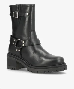 Dame Shoedesign Copenhagen SALLY Sort - Biker støvle - læder