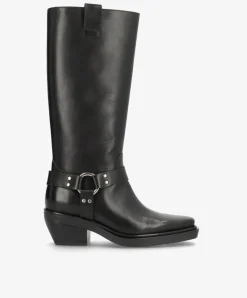 Dame phenumb copenhagen SEQUENCE - Dame Lang biker støvle med hæl - læder