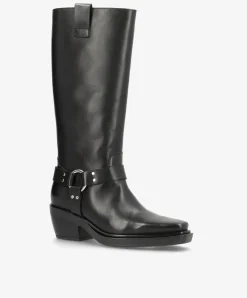 Dame phenumb copenhagen SEQUENCE - Dame Lang biker støvle med hæl - læder