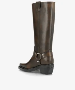 Dame phenumb copenhagen SEQUENCE - Dame Lang biker støvle med hæl - læder