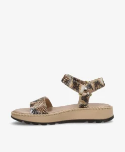 Dame Shoedesign Copenhagen TILDE A - Beige læder snake - Sandaler platform Dame