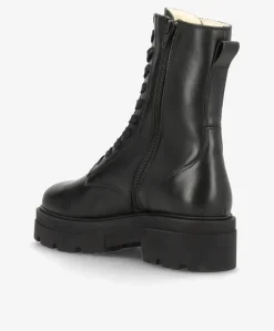 Dame Shoedesign Copenhagen VALERIA LACE - Sort læder - Snørestøvle Dame - 100% Uldfoer